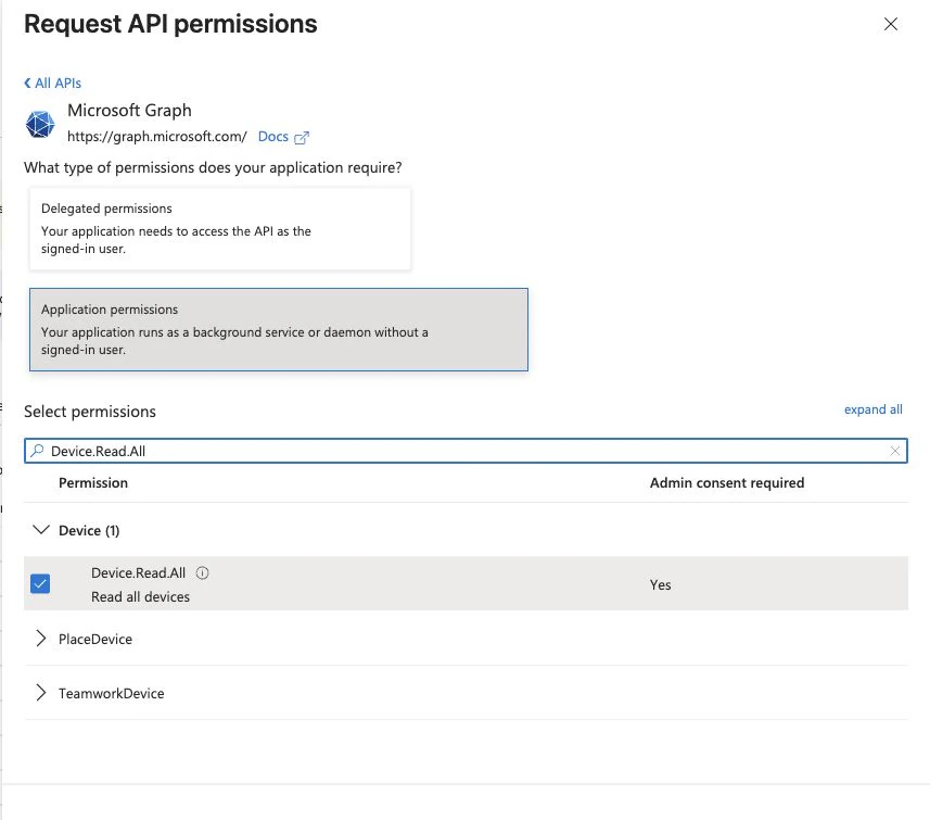 Add Device.Read.All as an application permission