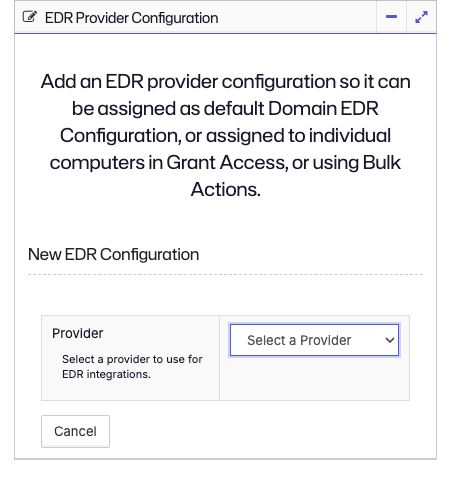 Select an EDR provider in NPS-D