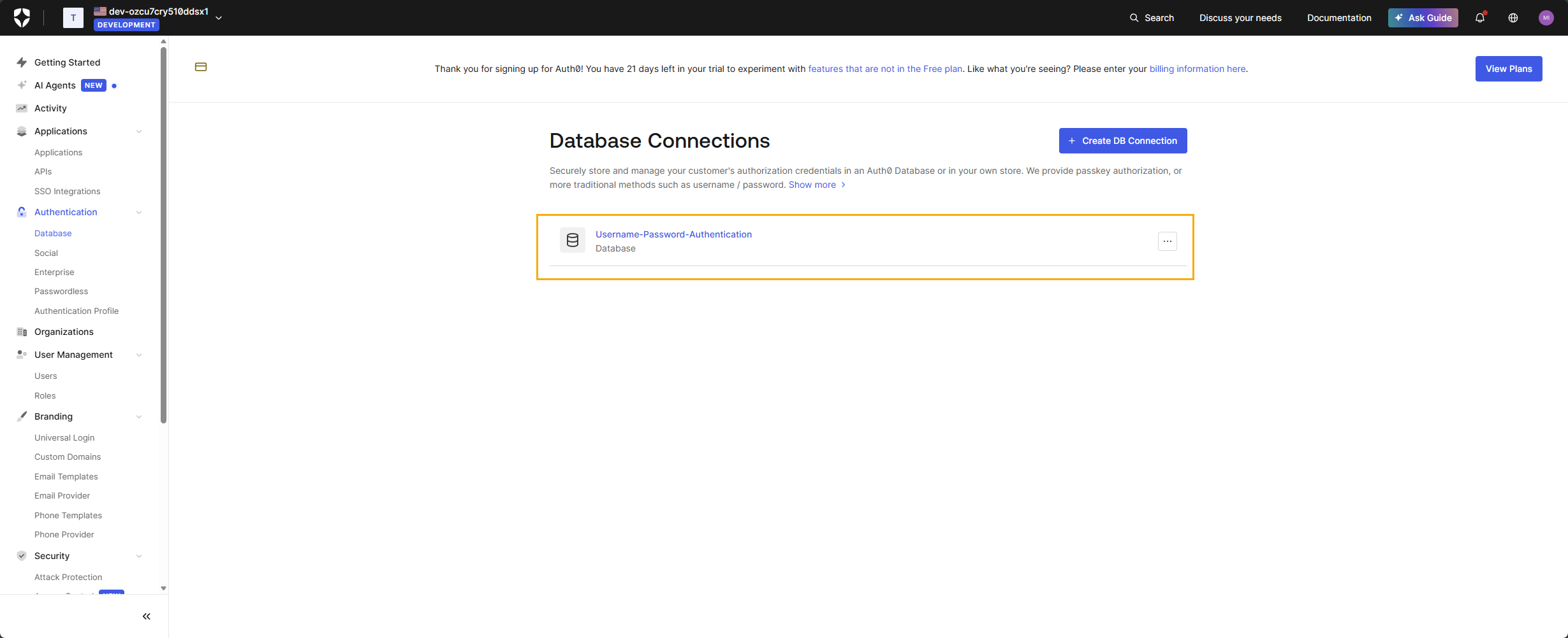 Enter DB Connections