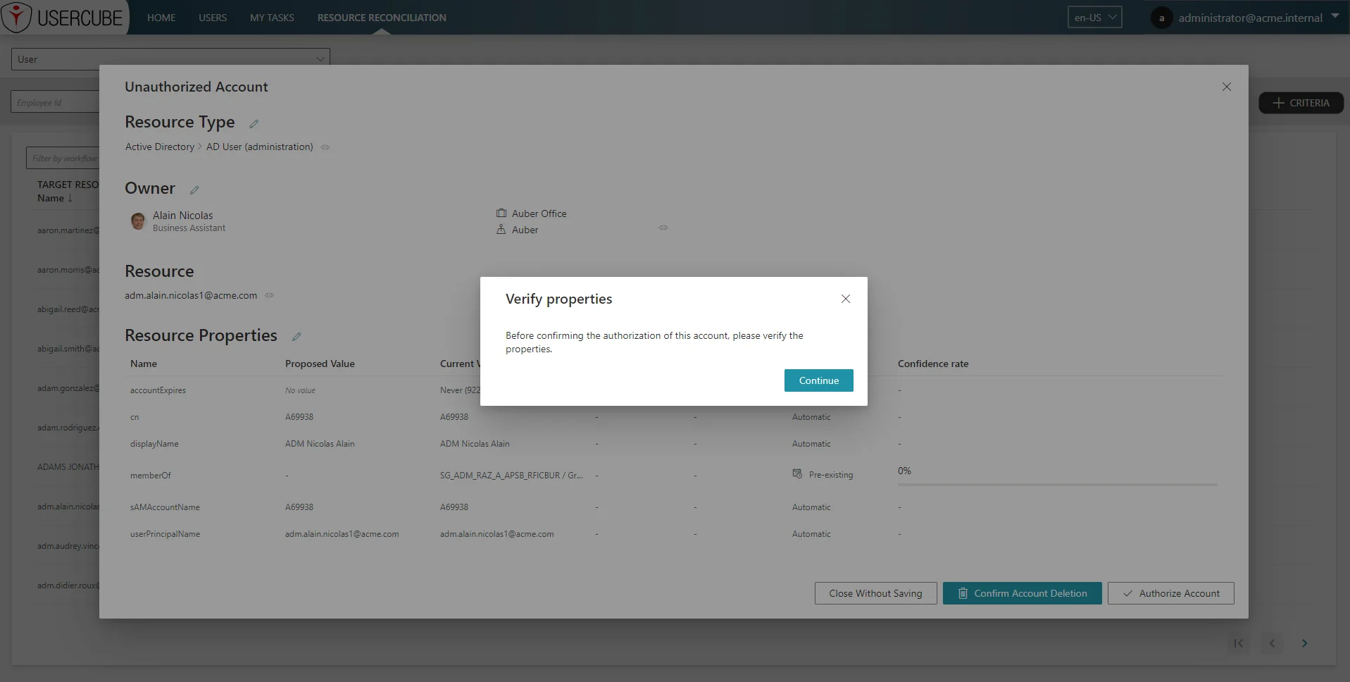 UnauthorizedAccount