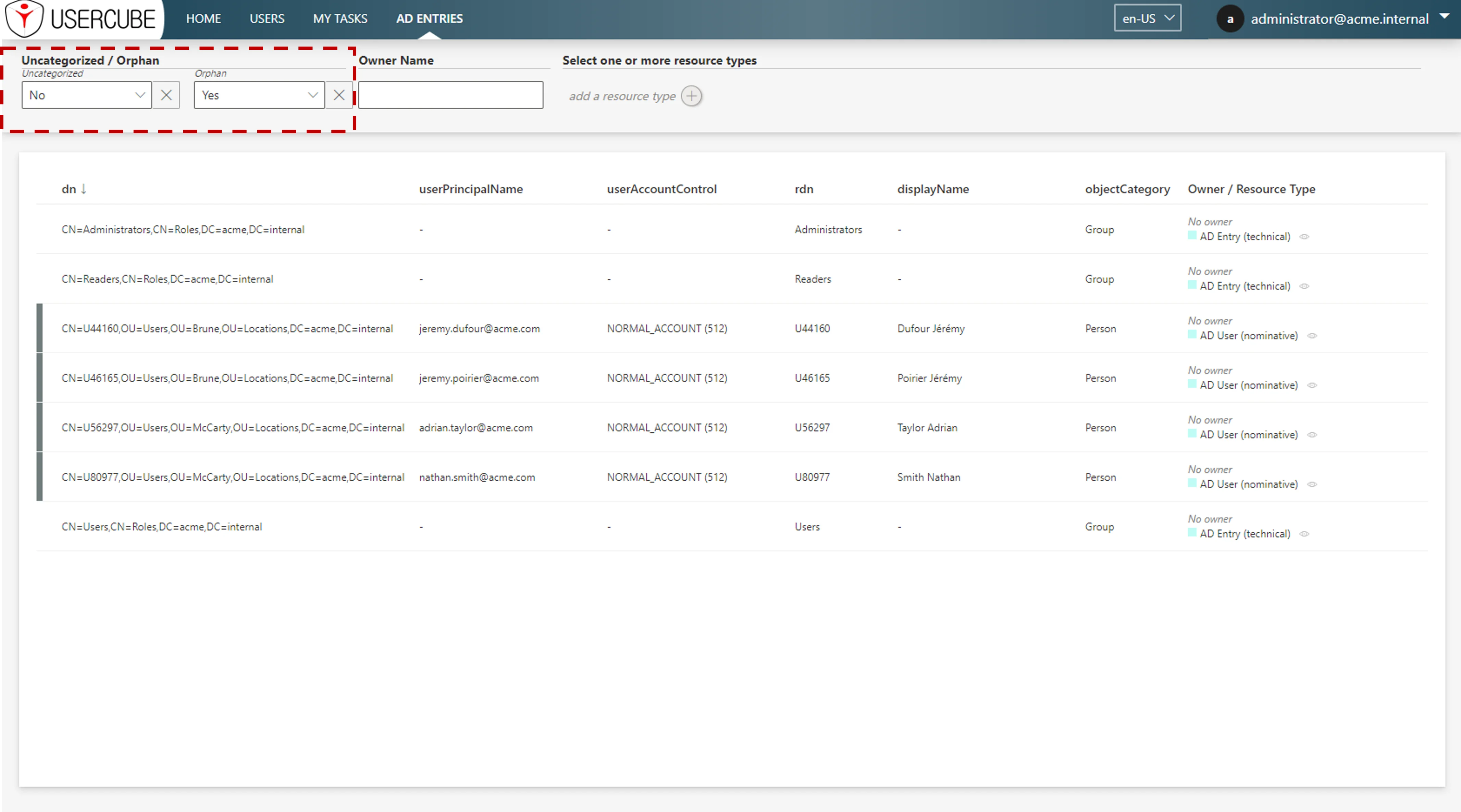 Orphan and Uncategorized filters