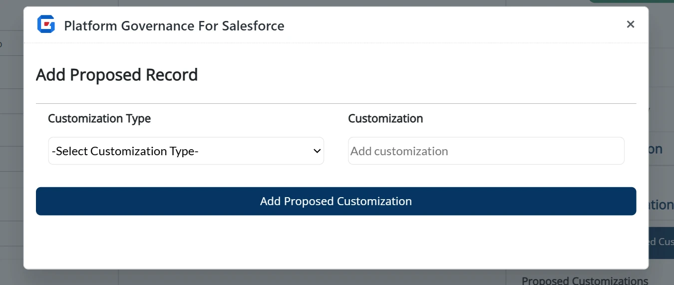 Add Proposed Customization