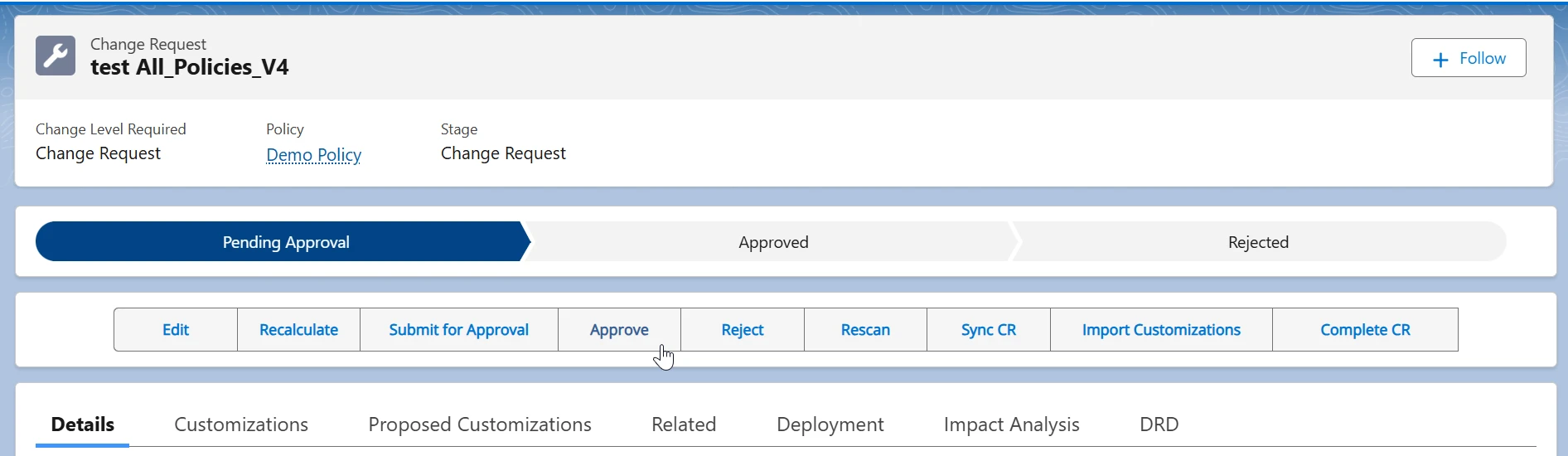 Change Request View