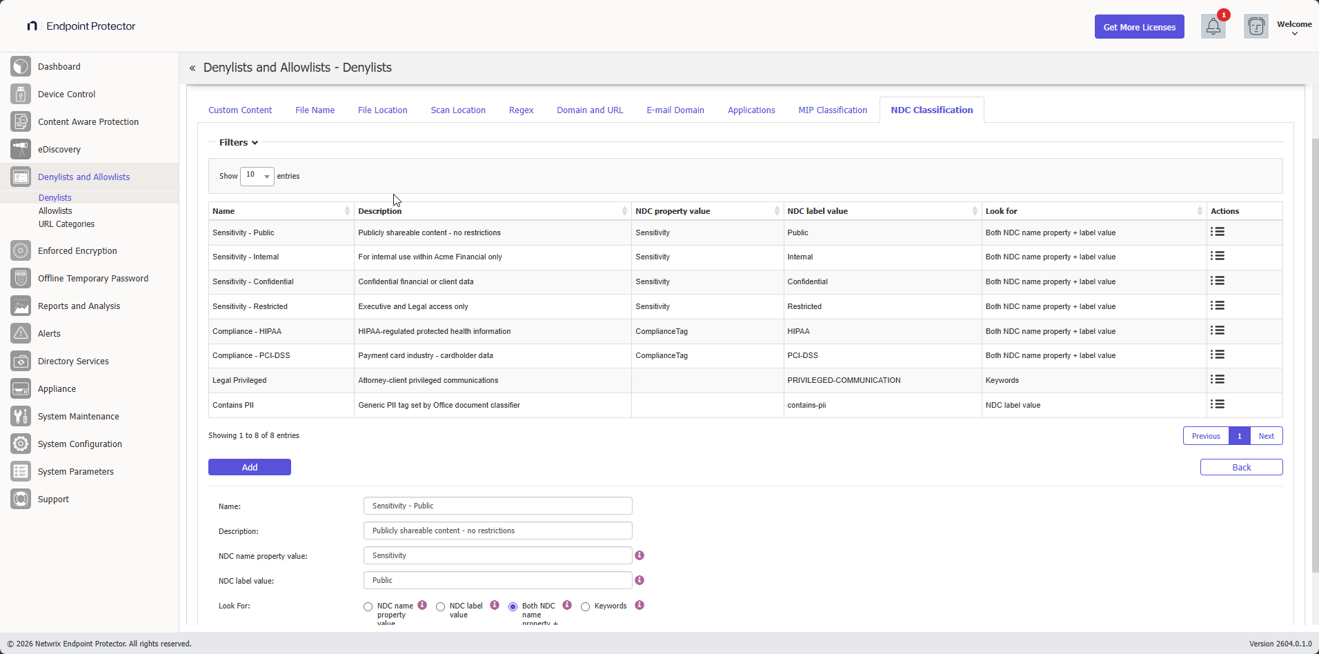 Configuration for Netwrix Data Classification