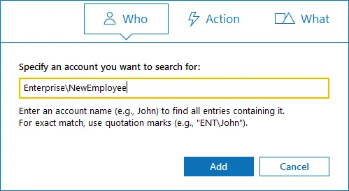 Account specification