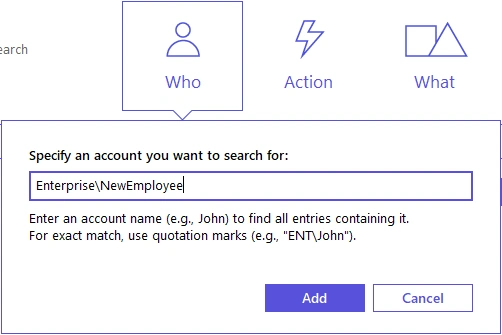 Account specification