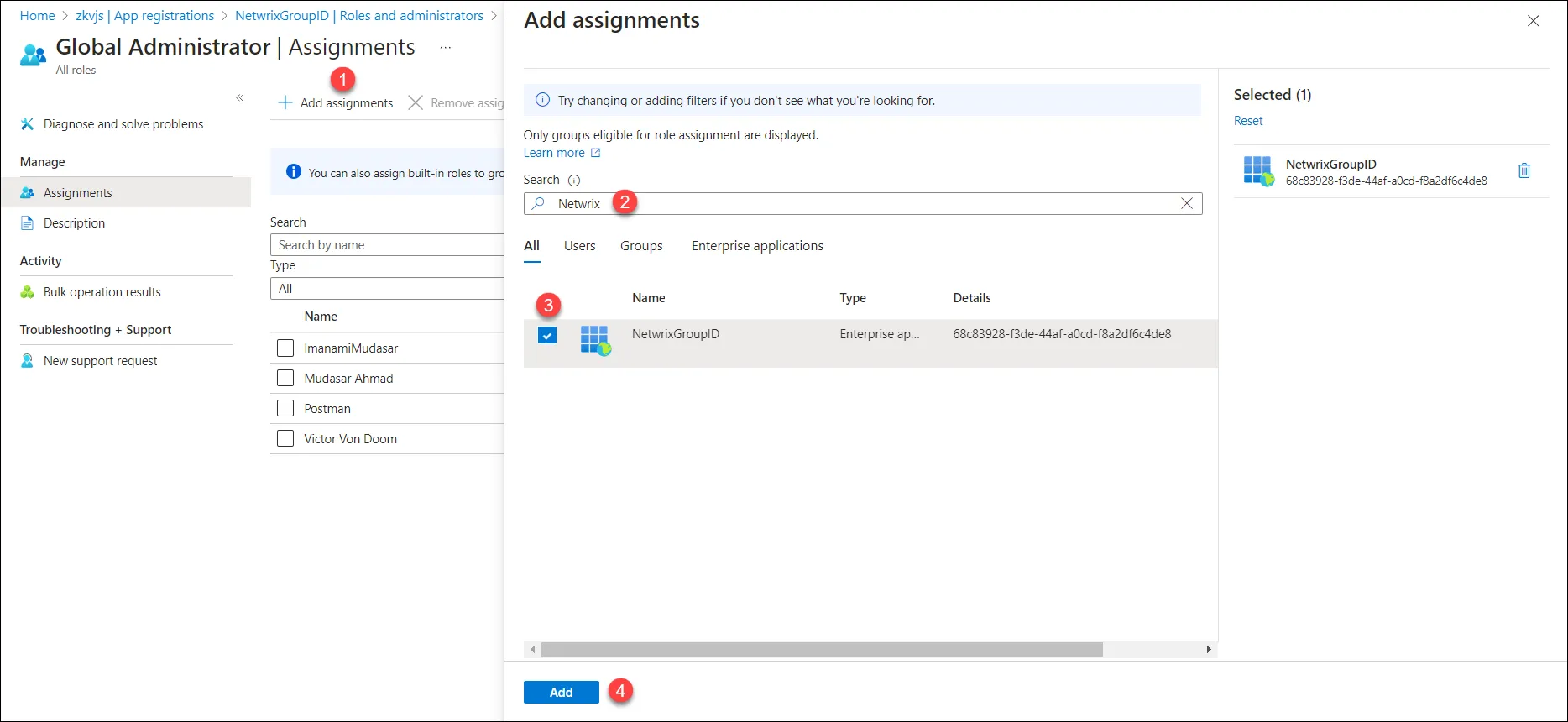 Add assignment page