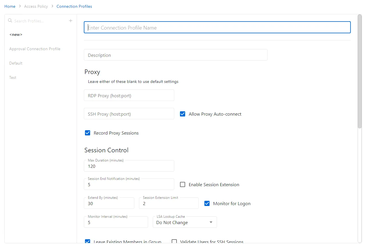 Add Connection Profile