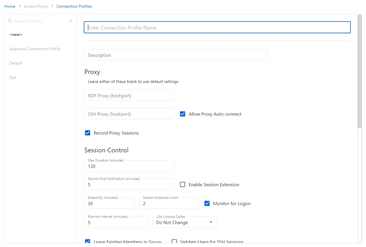 Add Connection Profile