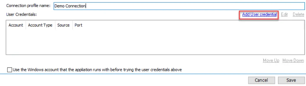 Add User Credential