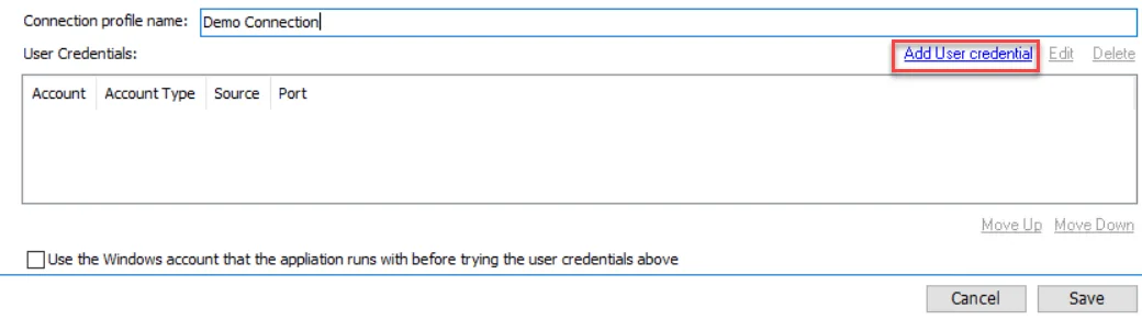 Add User Credential