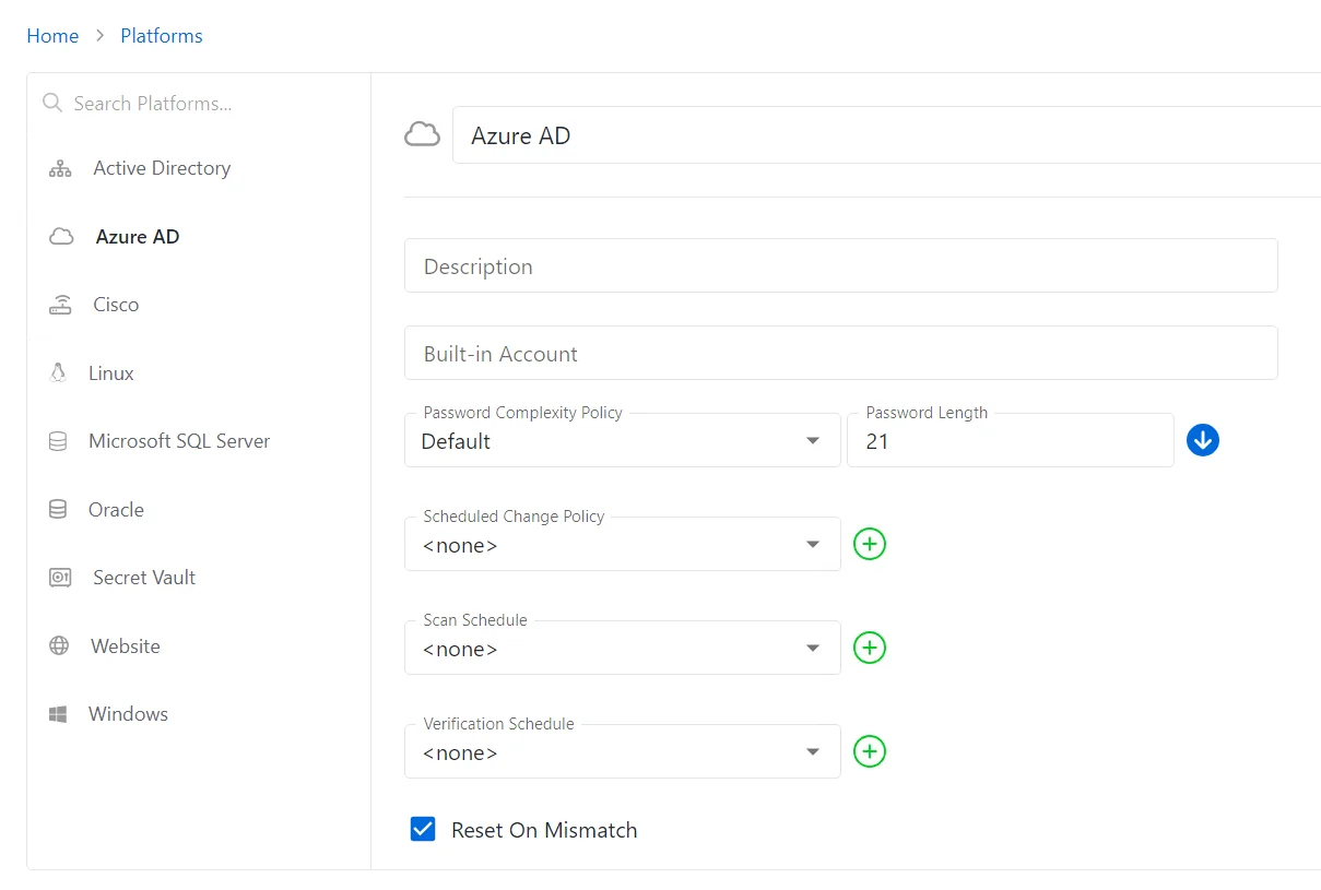 Azure AD Platform Configuration