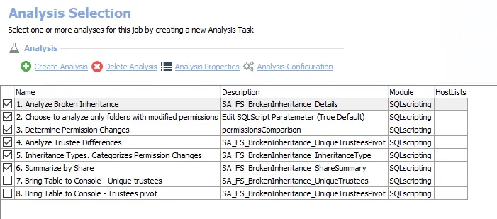 Analysis Tasks for the FS_BrokenInheritance Job