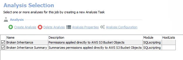 Analysis Tasks for the AWS_BrokenInheritance Job