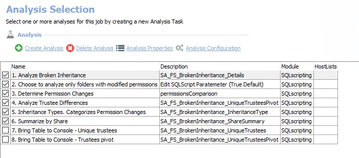 Analysis Tasks for the FS_BrokenInheritance Job