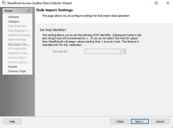 Bulk Import Settings
