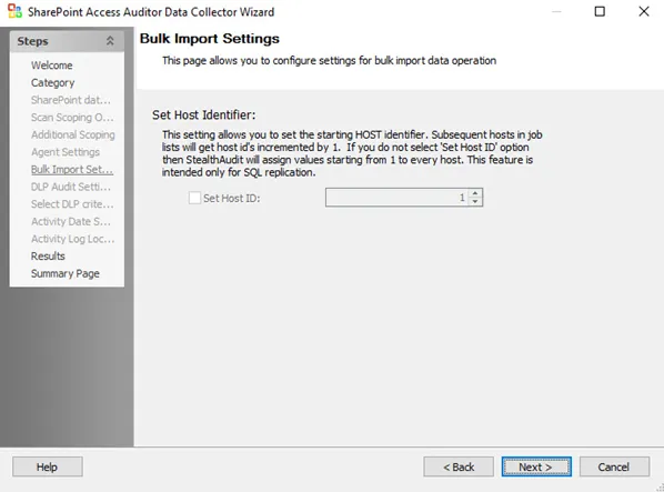 Bulk Import Settings