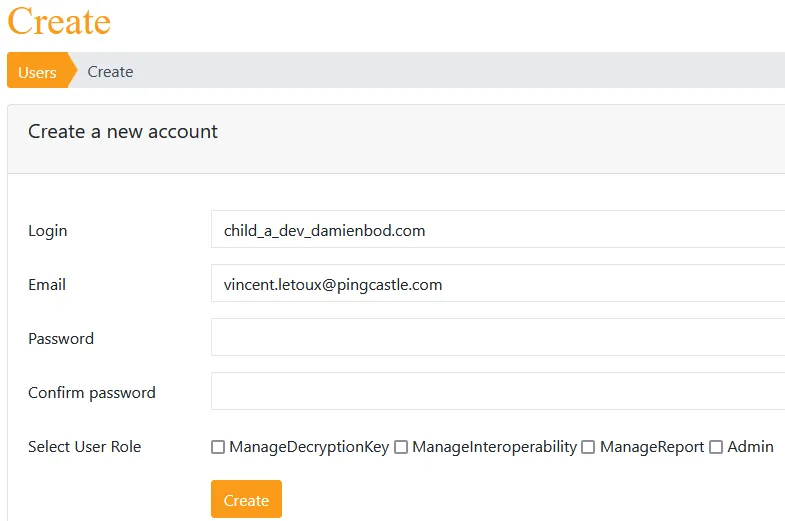 Certificate User Account
