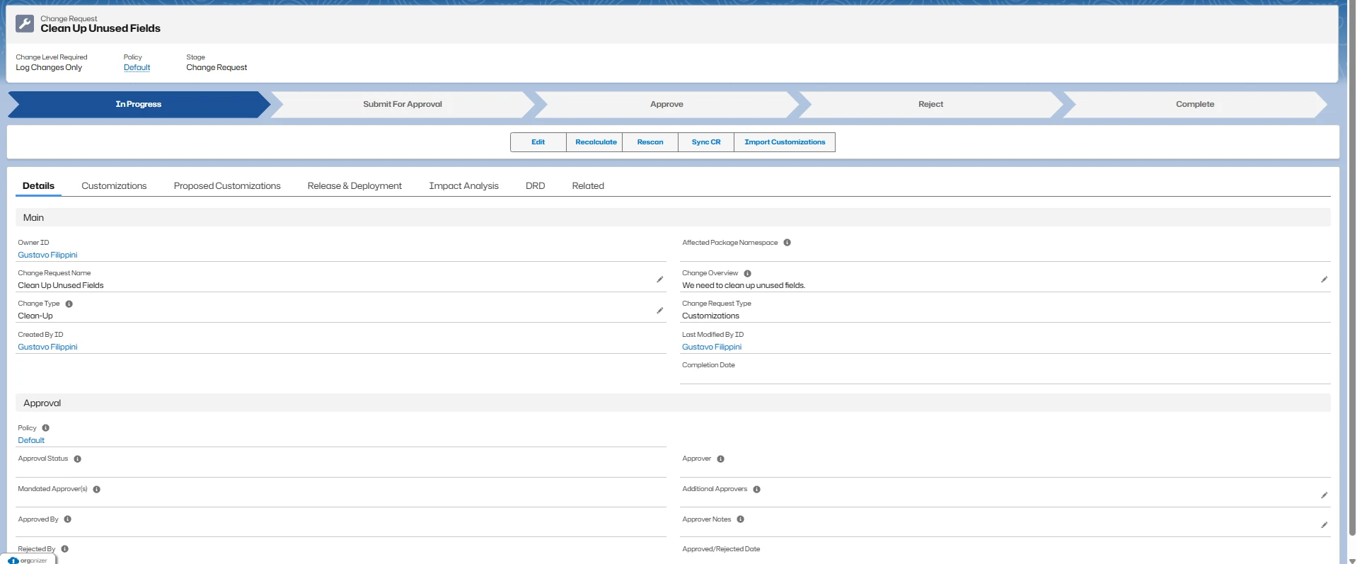 Clean Up Unused Fields - Change Request