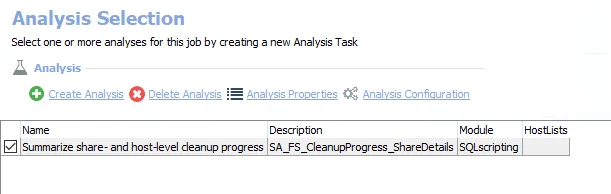 Analysis Tasks for the FS_CleanupProgress Job