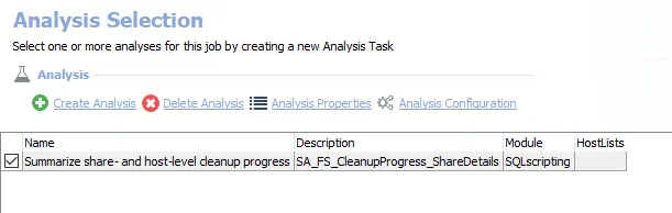 Analysis Tasks for the FS_CleanupProgress Job