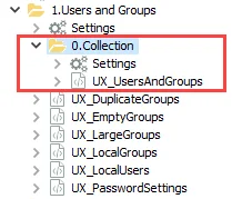 0.Collection &gt; UX_UsersAndGroups Job in the Jobs Tree