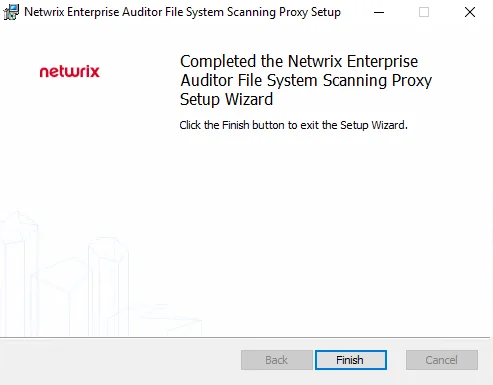 File System Proxy Setup Wizard Completed page