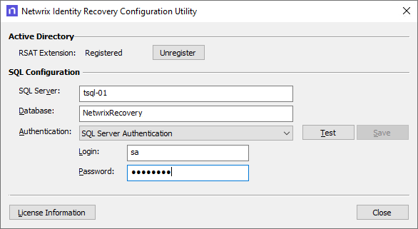   Recovery Configuration Utility