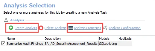 Configure an analysis