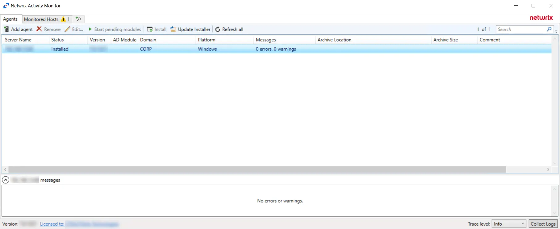 Activity Monitor Agent Installed