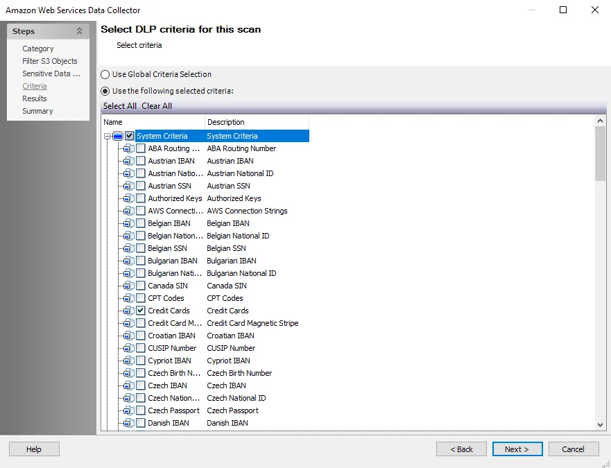 AWS Query SDD Criteria