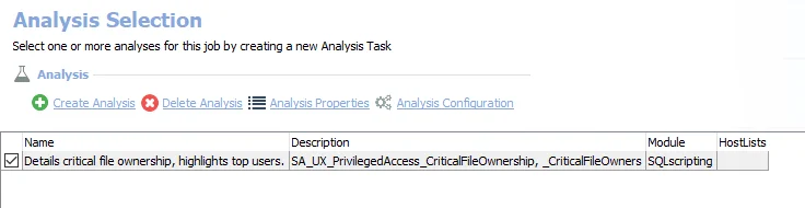 Analysis Tasks for the UX_CriticalFiles Job