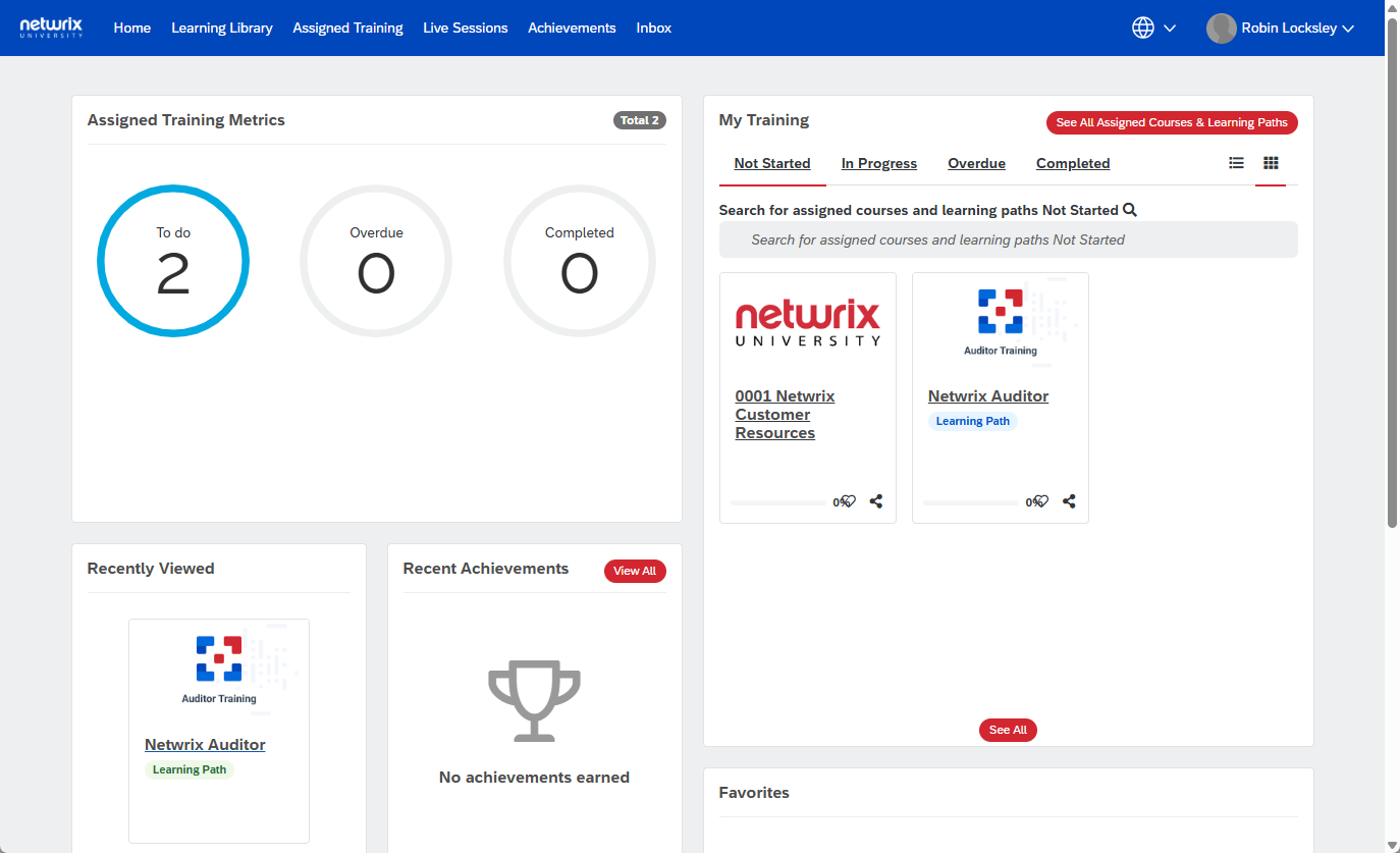 Netwrix University Dashboard