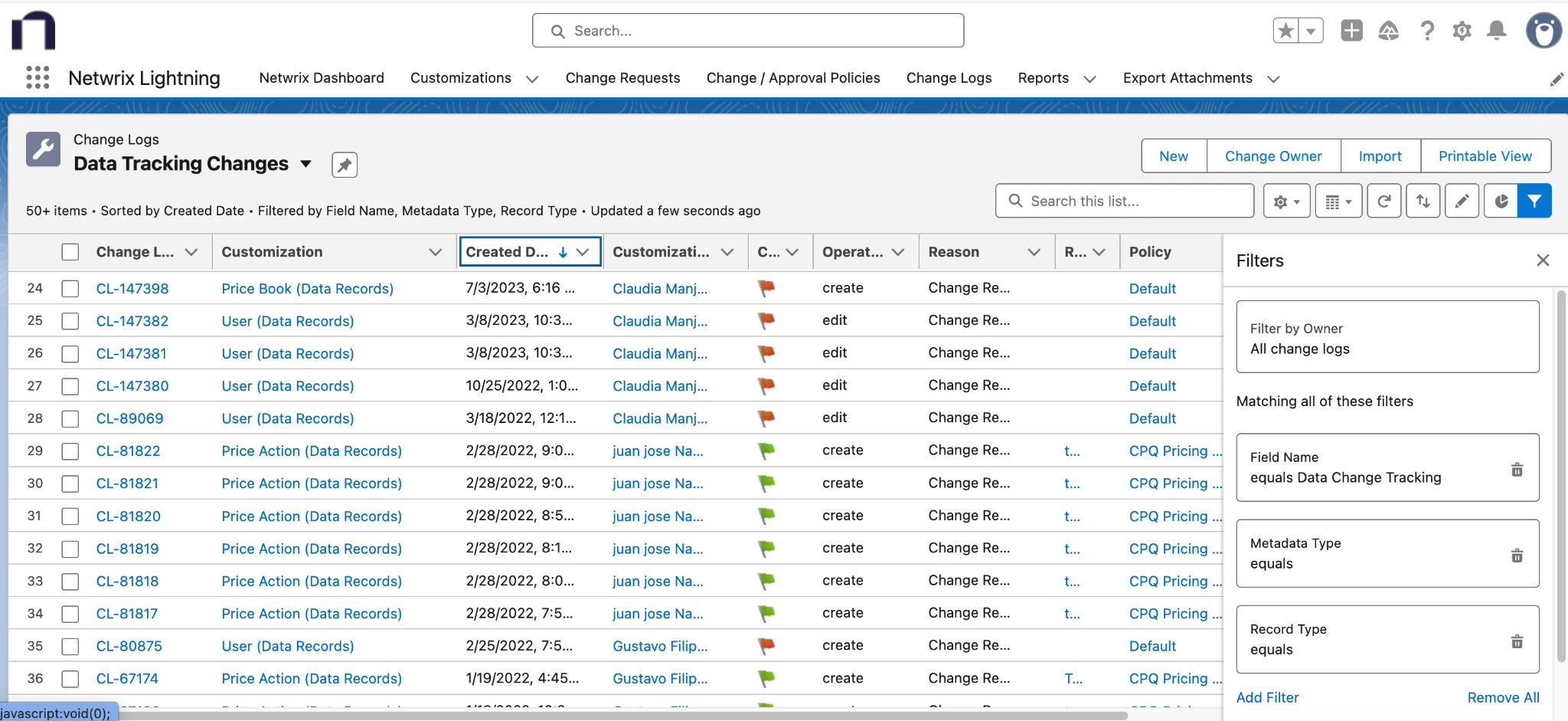 Data Tracking Changes - ListView