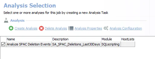 Analysis Tasks for the SP_Deletions Job