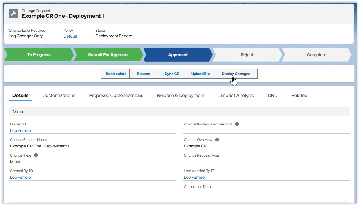 Deploy the Approved Changes