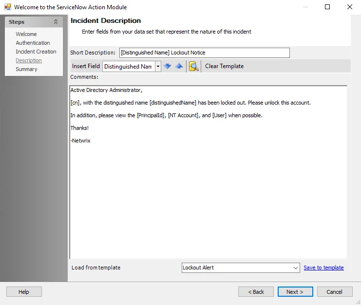 Add new resource wizard showing 3. Description page