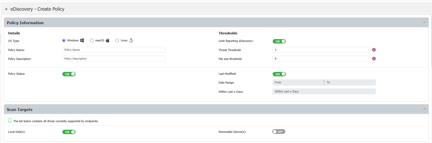 Create Custom Policy