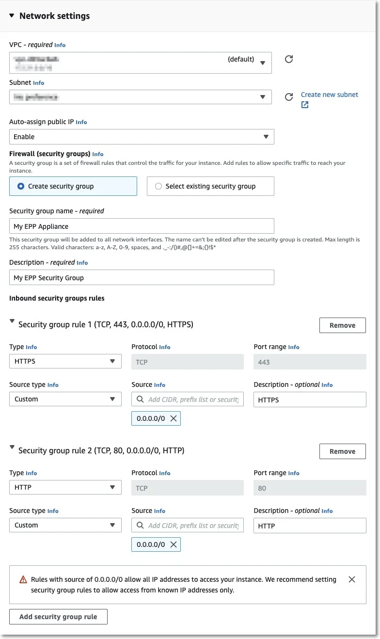Editing the Network Section 