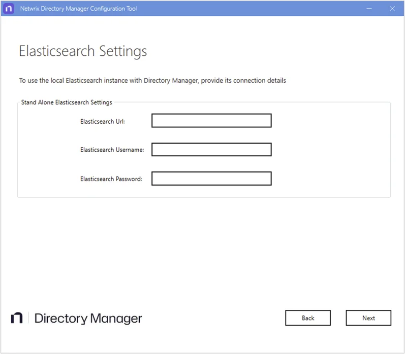 Elasticsearch settings page
