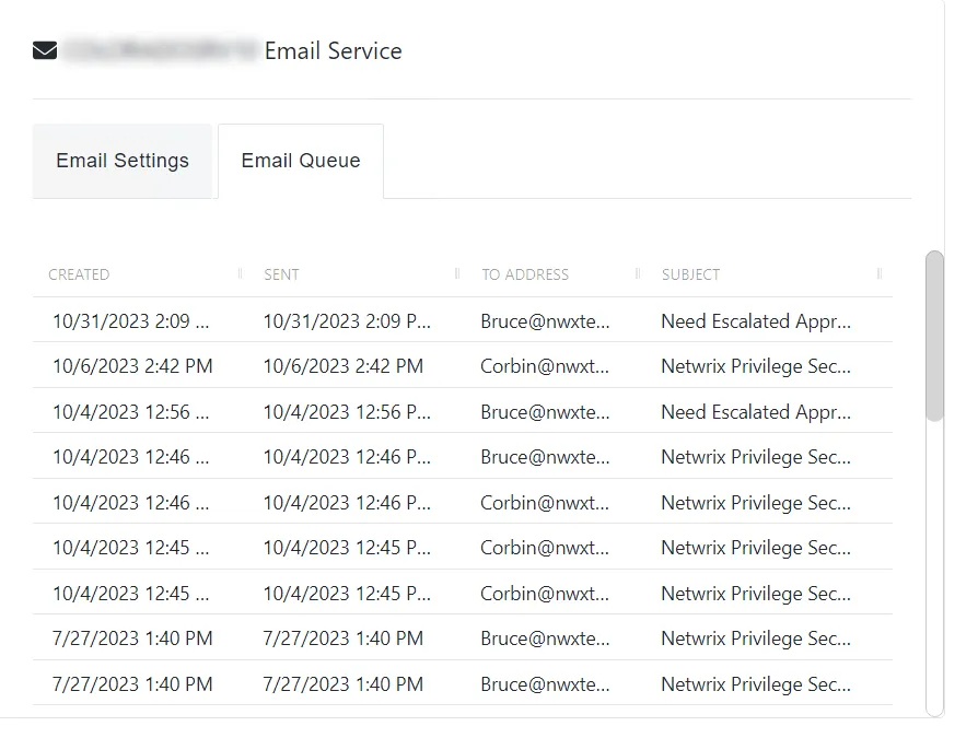Email Service | Netwrix Product Documentation
