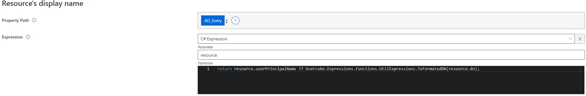 AD Entity Type - Display Name
