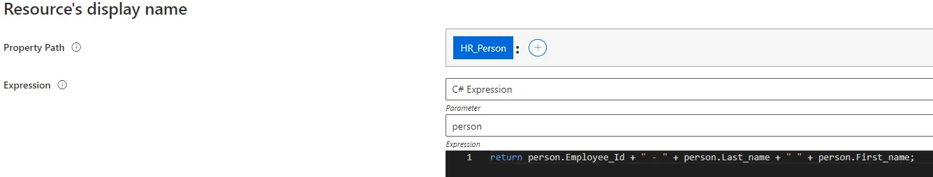 HR User Entity Type - Display Name