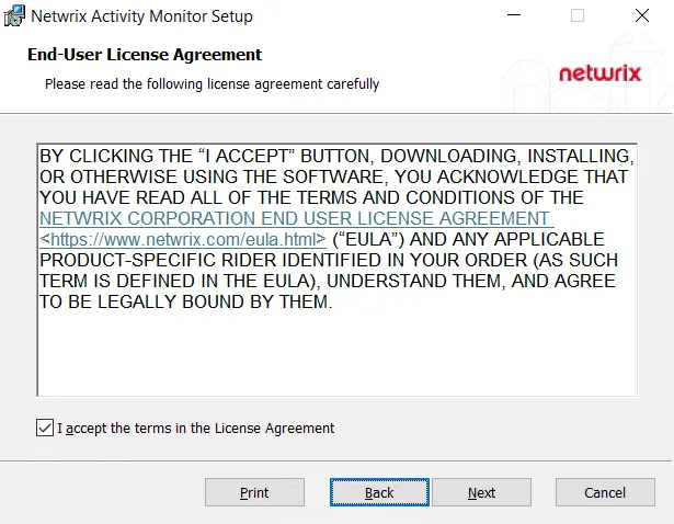 End-User License Agreement Page