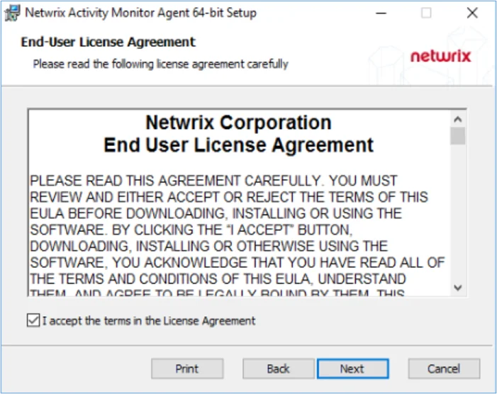 End-User License Agreement Page