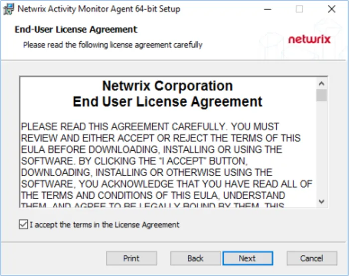 End-User License Agreement Page