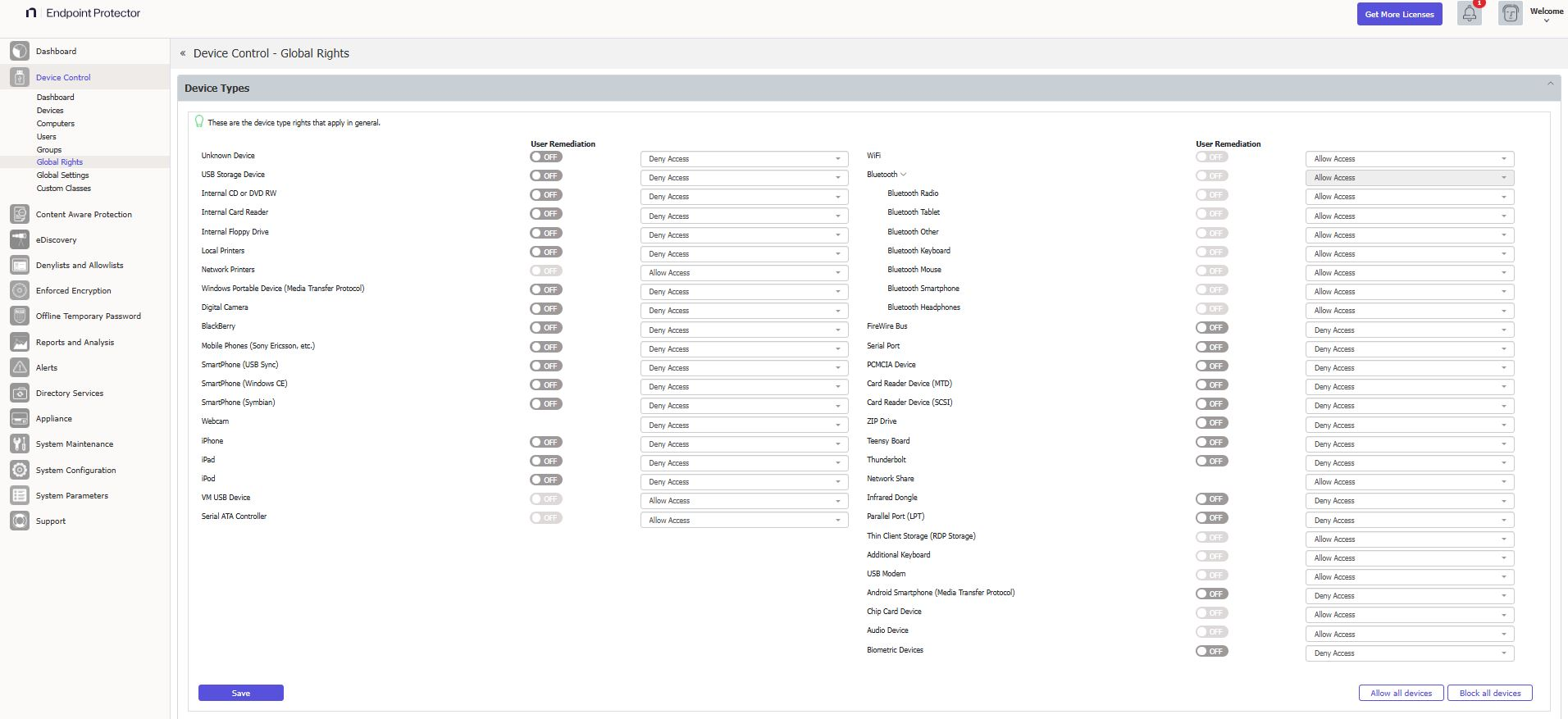 Device Type configuration