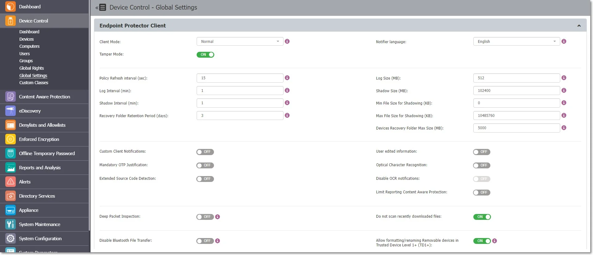 Apply settings globally to all Netwrix Endpoint Protector entities