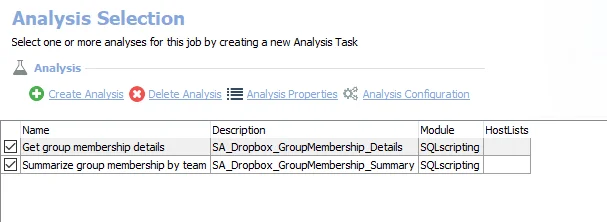 Analysis Tasks for the Dropbox_GroupMembership Job