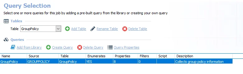 Queries for the SG_GroupPolicy Job